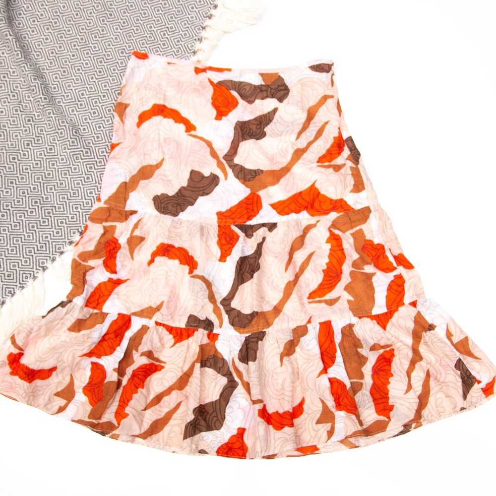 Theory | Cream Pattern Layered Cotton Skirt